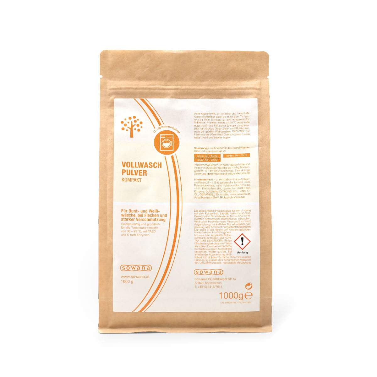 Sowana-Vollwaschpulver Kompakt 1000 g