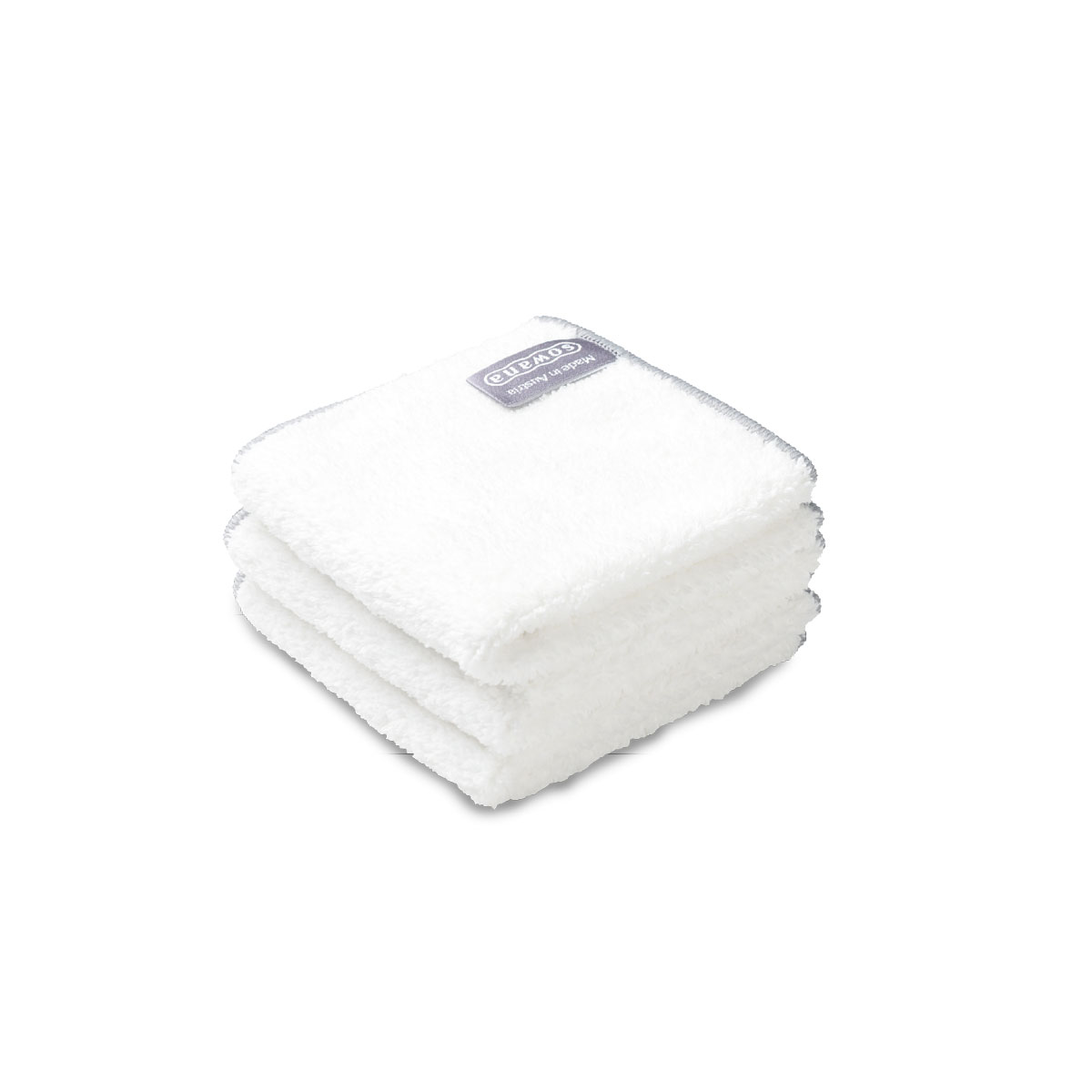 Kosmetik-Tuch weiß-grau (3 Stück) 24 x 24 cm